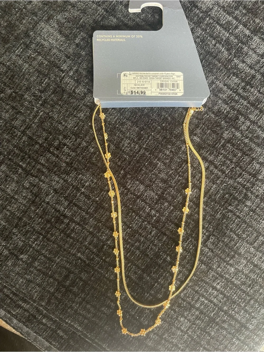 Universal Thread Gold-Tone Layered Beaded Necklace